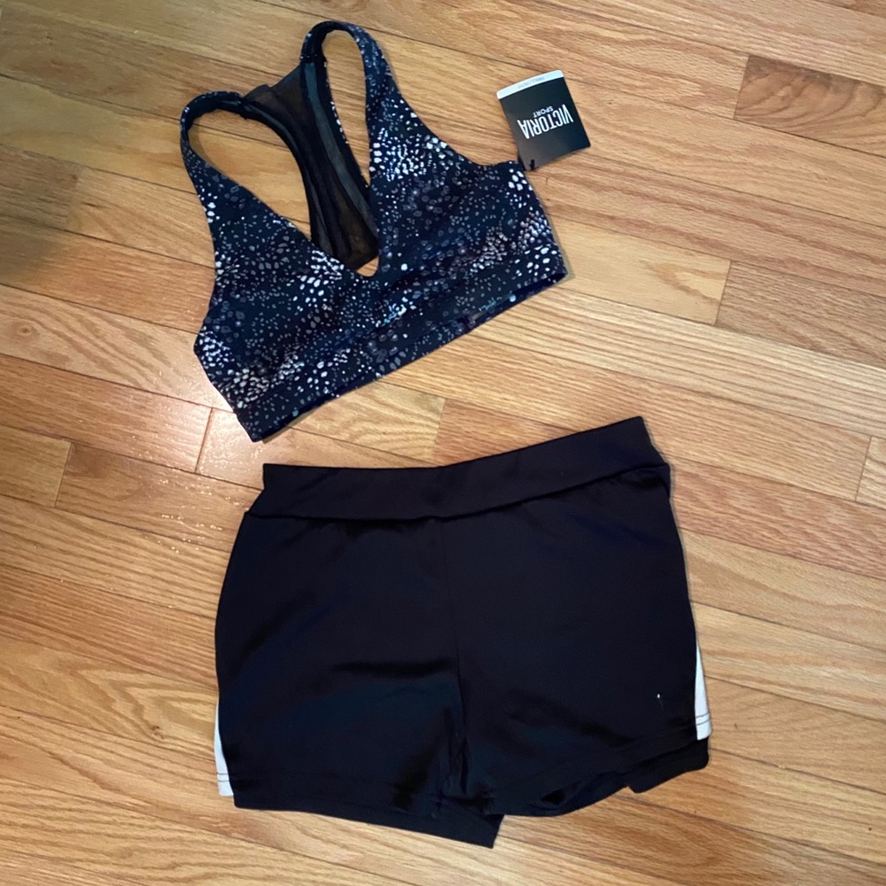 New Victoria secret black racer back sport bra s